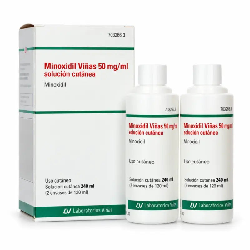 Minoxidil Viñas 50 mg/ml Minoxidil  kožný roztok 2 fľaše po 120 ml