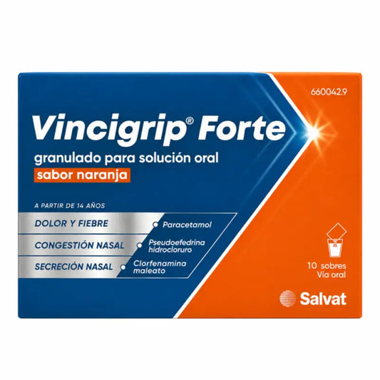 Vincigrip Forte perorálny roztok s príchuťou pomaranča, 10 vrecúšok