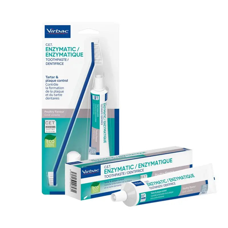 Virbac Cet Kit – kefka + enzymatická zubná pasta 70 g pre domáce zvieratá