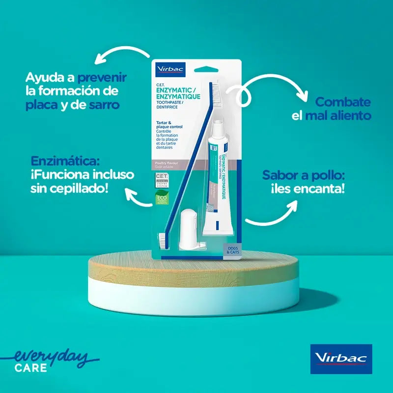 Virbac Cet Kit – kefka + enzymatická zubná pasta 70 g pre domáce zvieratá
