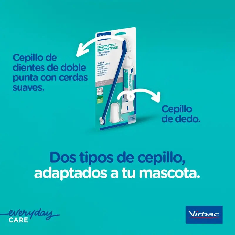 Virbac Cet Kit – kefka + enzymatická zubná pasta 70 g pre domáce zvieratá