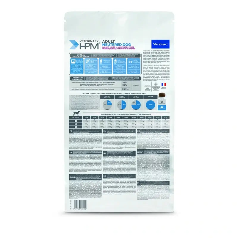 Virbac Hpm Canine Adult Neutered Large Medium 3 kg, krmivo pre psov