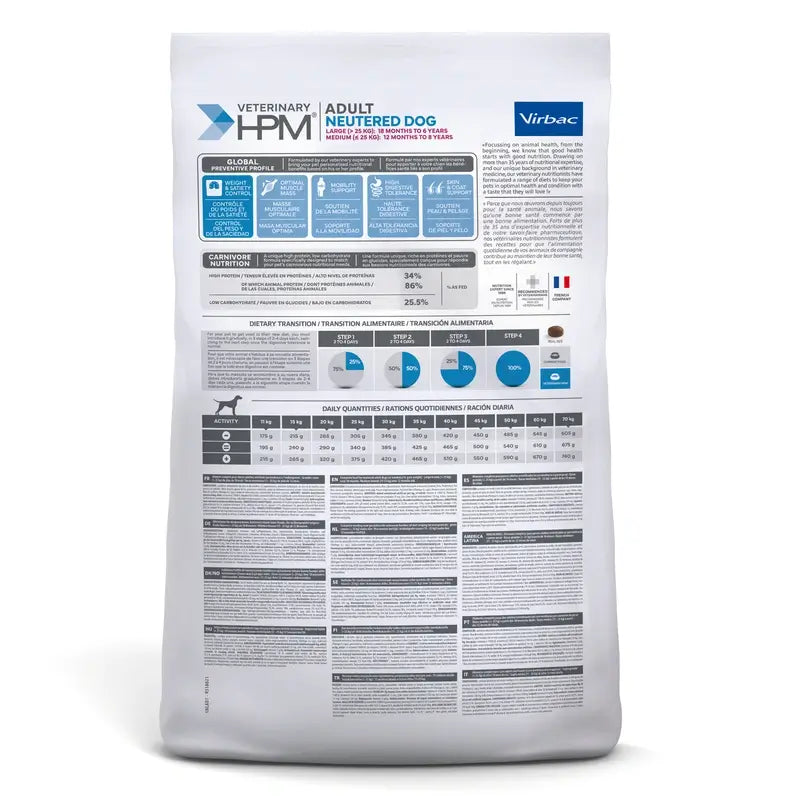 Virbac Hpm Canine Adult Neutered Large Medium 7 kg, krmivo pre psov