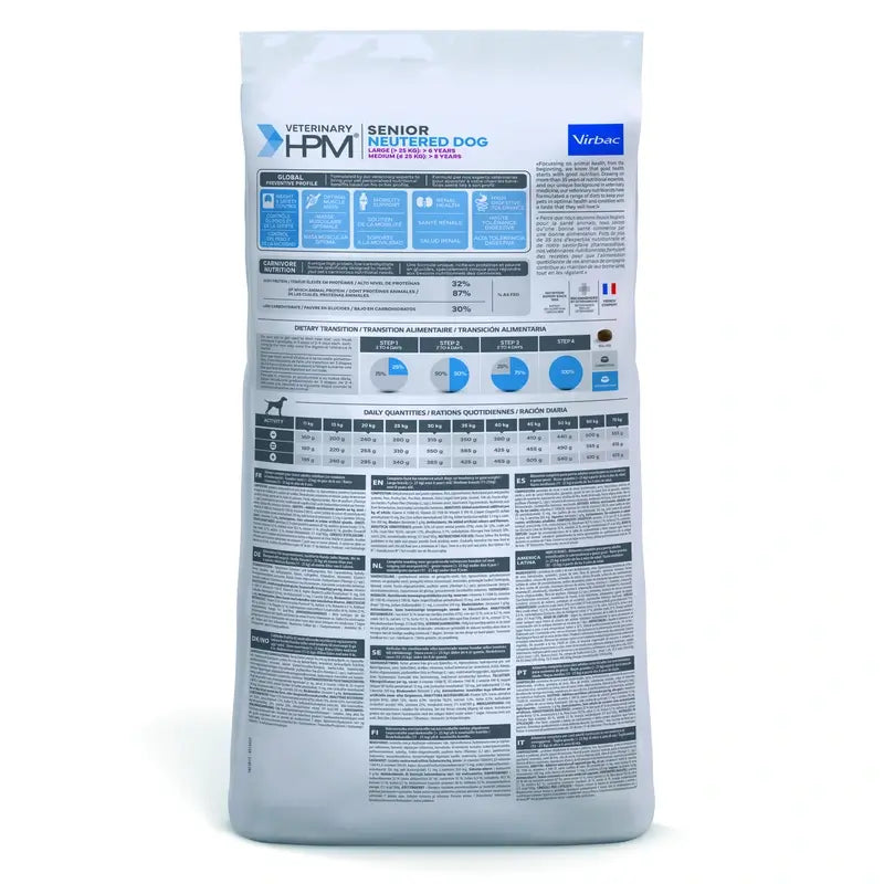 Virbac Hpm Canine Senior Neutered Large Medium 12 kg, krmivo pre psov