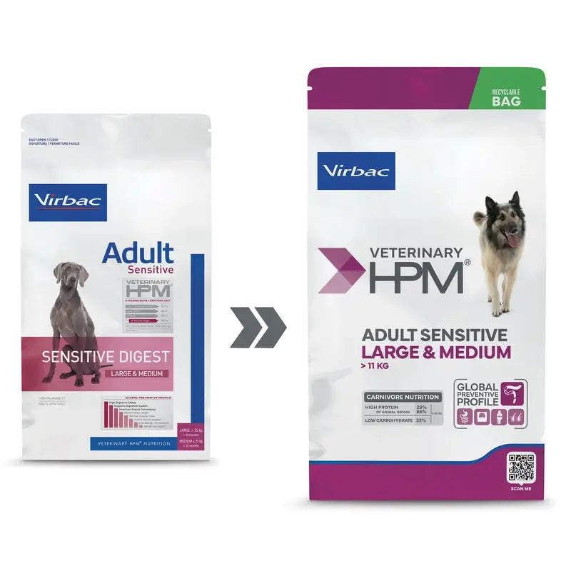 Virbac Hpm Canine Sensitive Digest Large Med. 3 kg, krmivo pre psov