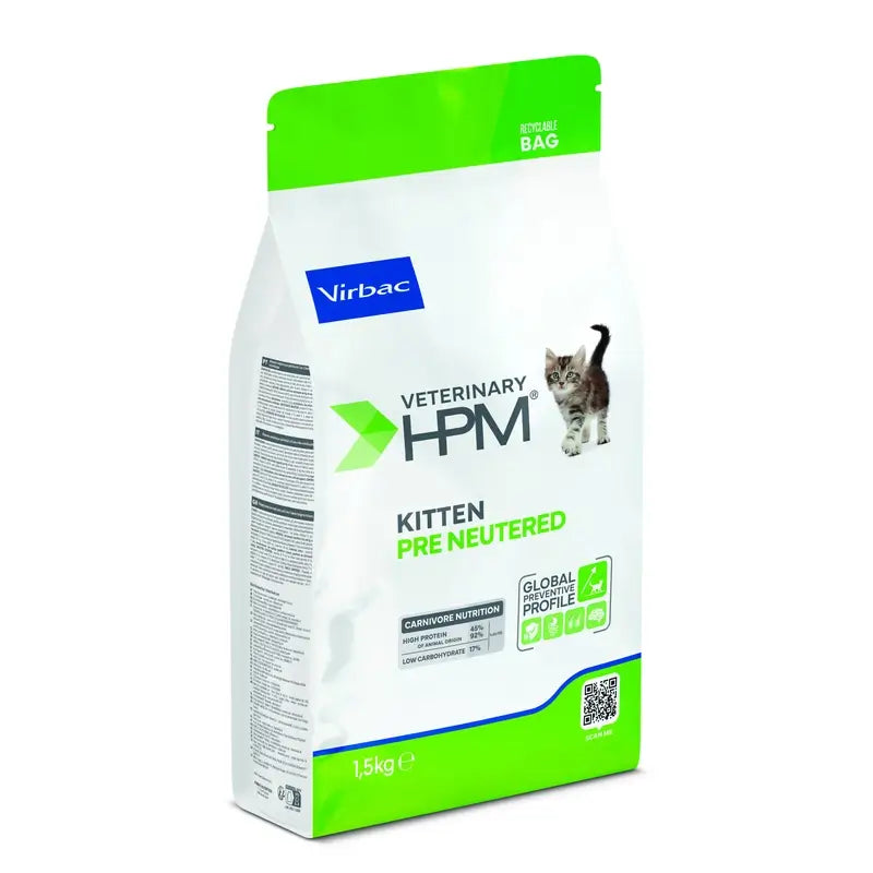 Virbac Hpm Junior Krmivo pre kastrované mačky 1,5 kg, mačacie granule