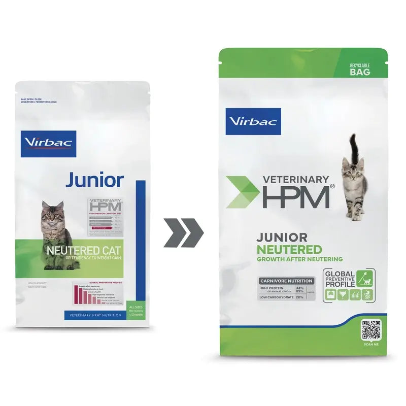 Virbac Hpm Junior Krmivo pre kastrované mačky 1,5 kg, mačacie granule