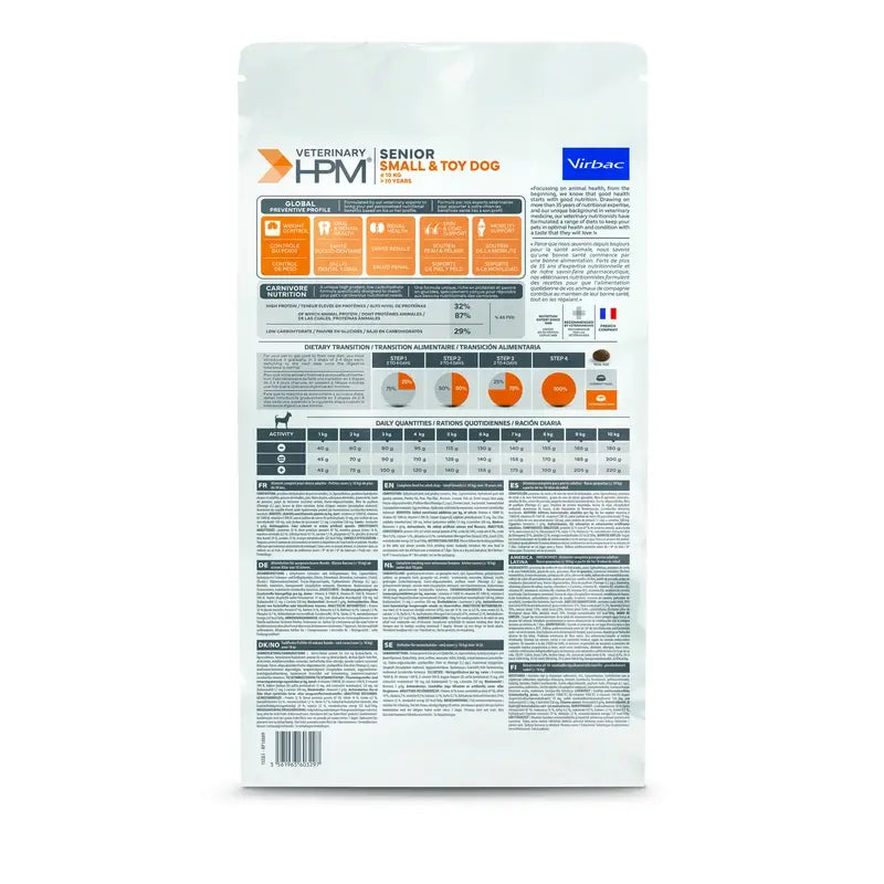 Virbac Hpm Senior Dog Small & Toy 3 kg, krmivo pre psov