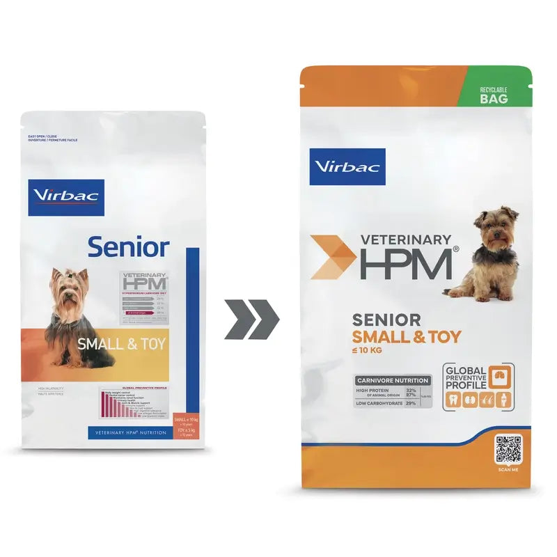 Virbac Hpm Senior Dog Small & Toy 7 kg, krmivo pre psov