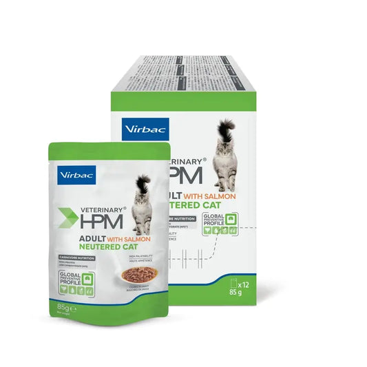 Virbac Veterinary Hpm Cat Adult Neutered Salmon – vlhké krmivo 12 × 85 g 