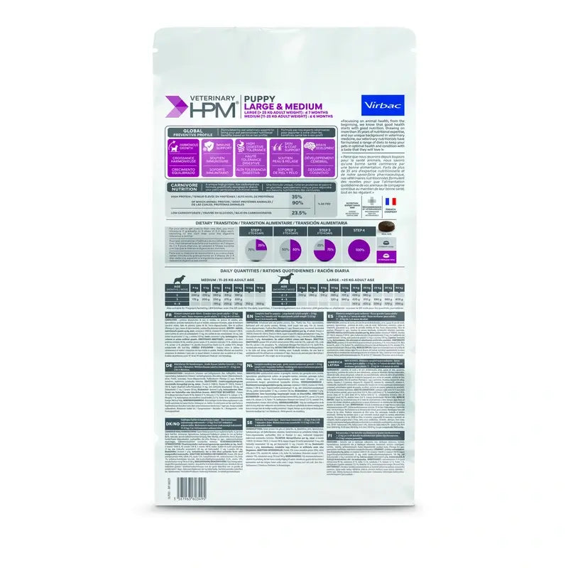 Virbac Veterinary HPM Puppy Large & Medium Dog, 3 kg, krmivo pre psov