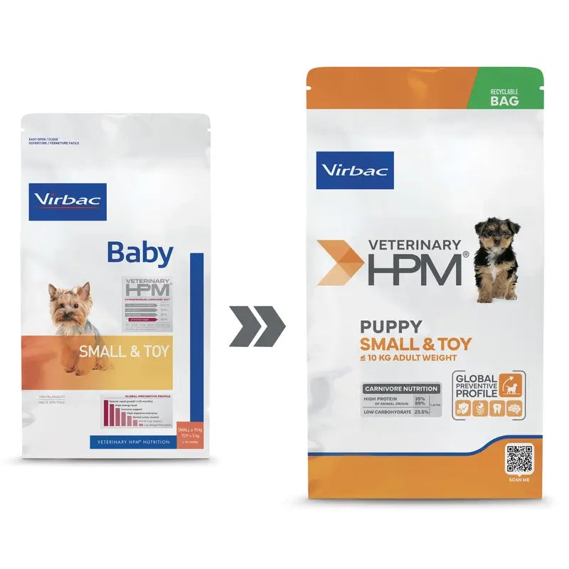 Virbac Veterinary HPM Puppy Small & Toy Dog, 3 kg, krmivo pre psov