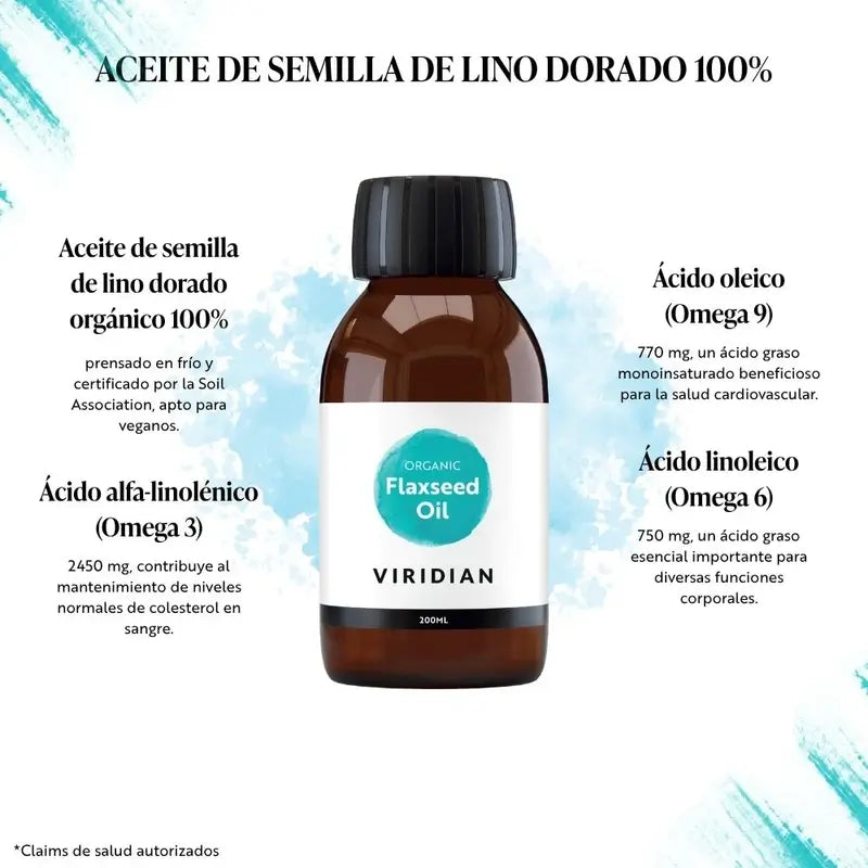 Viridian Zlatý ľanový olej 200 ml. Bio 