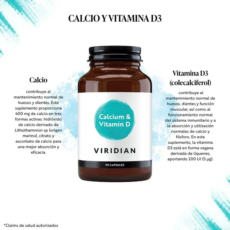 Viridian Vápnik-D3 s vysokou účinnosťou, 90 kapsúl 