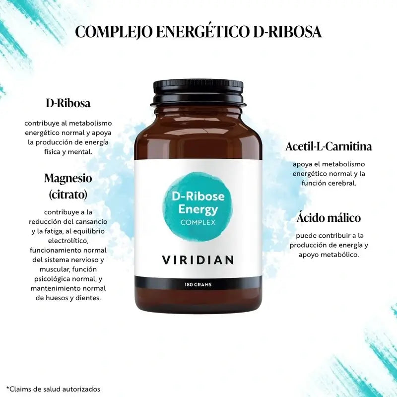 Viridian D-ribóza-horčík s acetyl-L-karnitínom, 180 g.