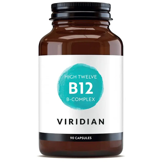 Viridian High Twelve Vit B12 s komplexom vitamínov B, 90 vegetariánskych kapsúl. 