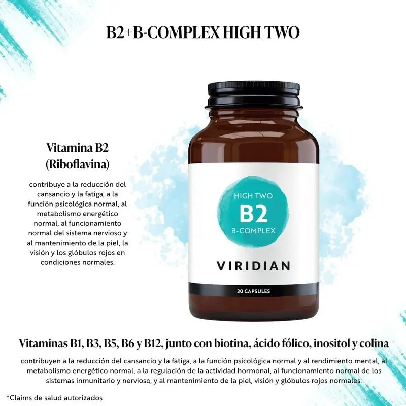 Viridian High Two B Complex B2, 30 kapsúl.