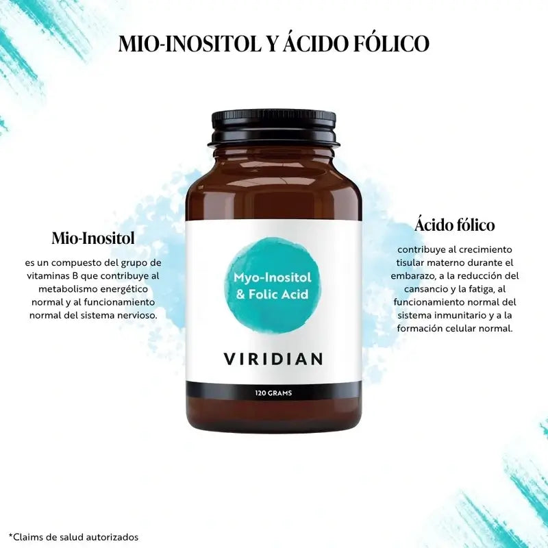 Viridian Myo-inositol s kyselinou listovou, 120 g 