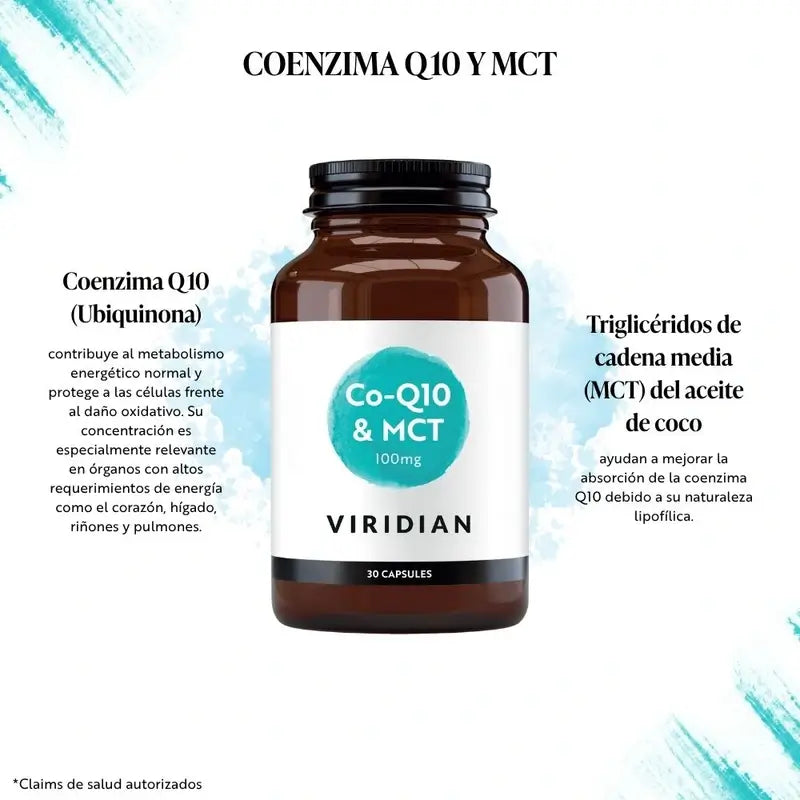 Viridian Q10 100 mg s MCT, 30 vegetariánskych kapsúl. 
