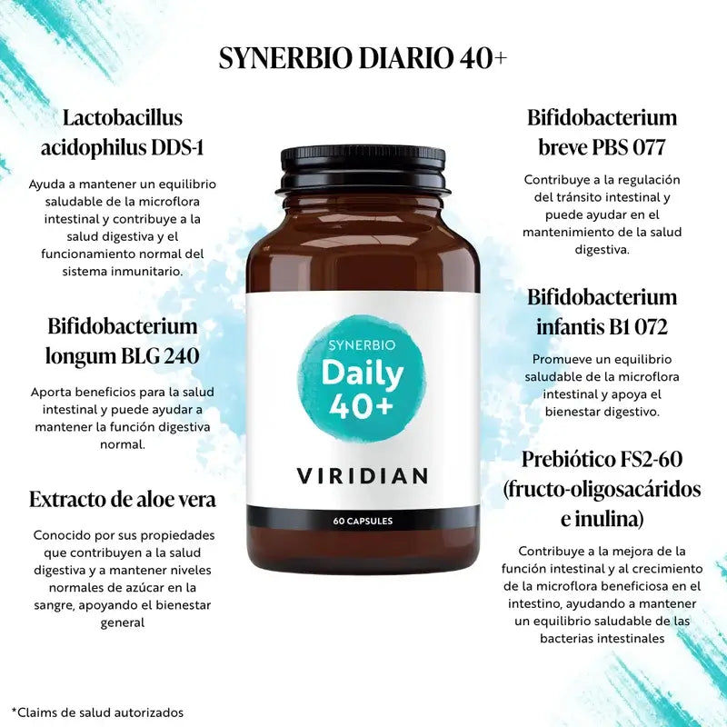 Viridian Synerbio 40+ 60 vegetariánskych kapsúl 