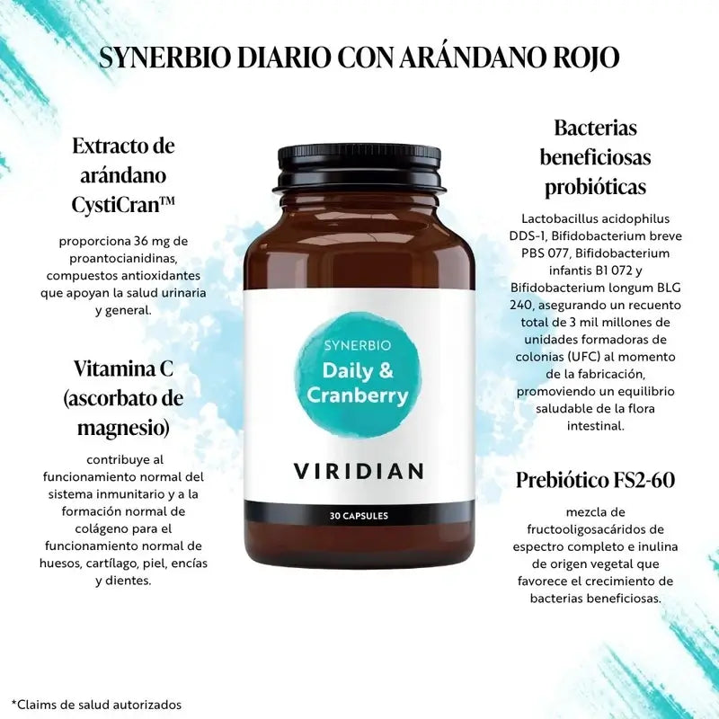 Viridian Synerbio – denný doplnok s červenými čučoriedkami, 30 kapsúl. 