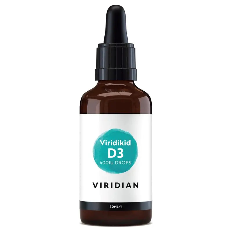 Viridian Virikid Vitamín D3 400 IU, vegánsky, 30 ml. 