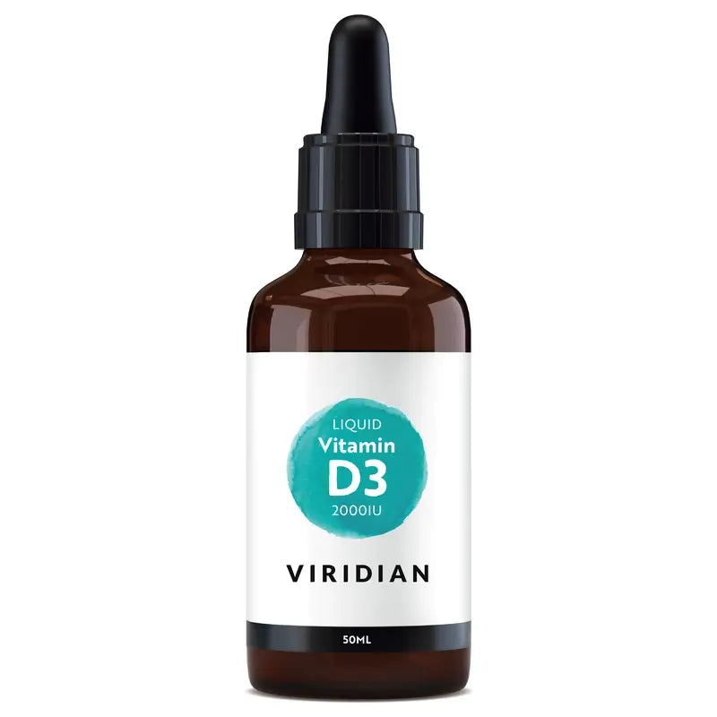 Viridian Vitamín D3 2000 IU, tekutý, vegánsky, 50 ml. 