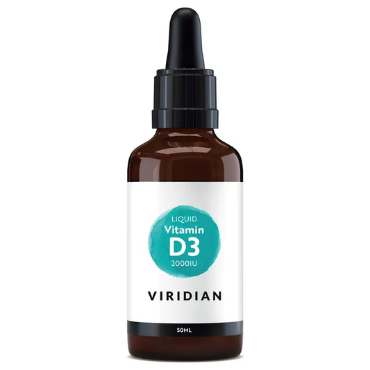 Viridian Vitamín D3 2000 IU, tekutý, vegánsky, 50 ml. 