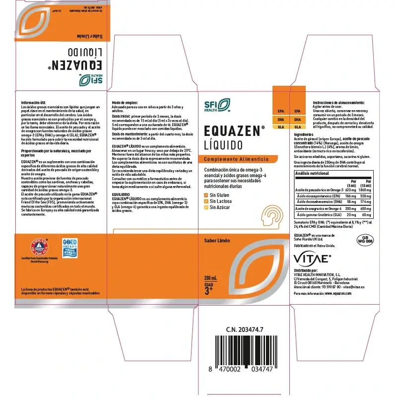 Equazen liquid 200 ml – omega-3 a omega-6 v tekutej forme