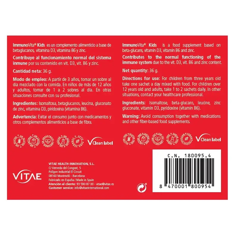 Immunovita Kids 30 vrecúšok – s vitamínom D3 a betaglukánmi