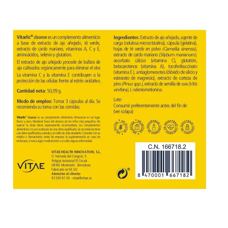 Vitarlic Cleanse 90 kapsúl – so zrelým cesnakom a koenzýmom Q10