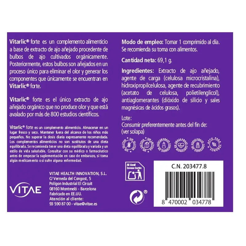 Vitarlic Forte 60 tabliet – Zrelý cesnak pre zdravie srdca a ciev