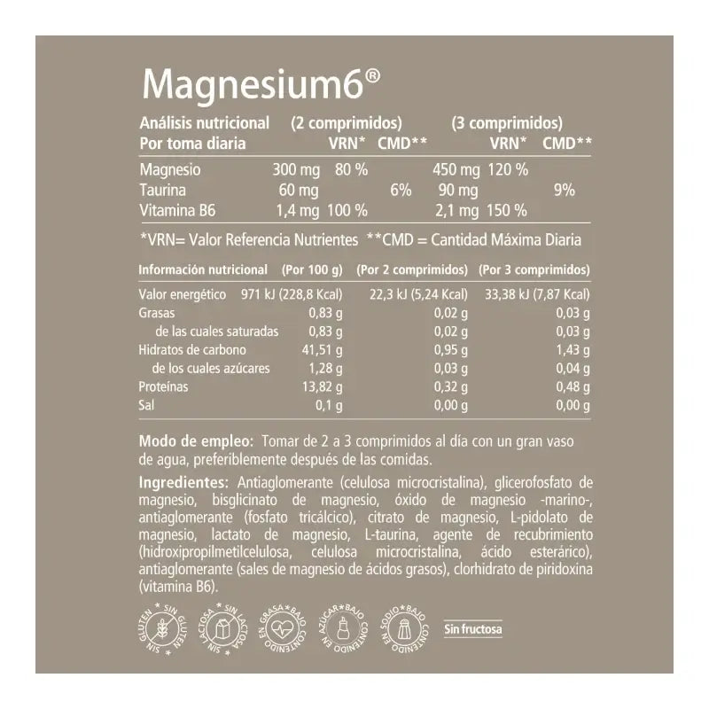 Magnesium6 20 tabliet – S obsahom 6 solí horčíka, vitamínu B6 a taurínu