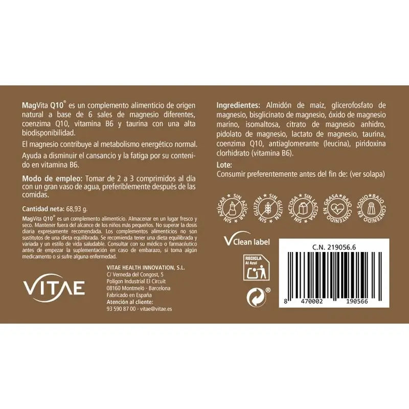MagVita Q10 15 tabliet – s horčíkom, koenzýmom Q10, vitamínom B6 a taurínom