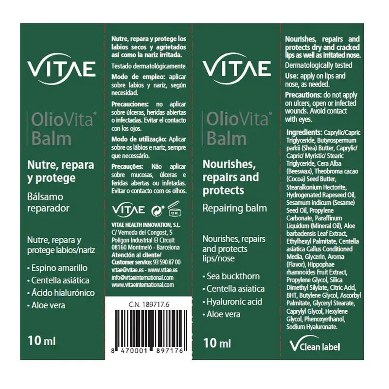OlioVita Balm 10 ml – s plody hlohu a kyselinou hyalurónovou