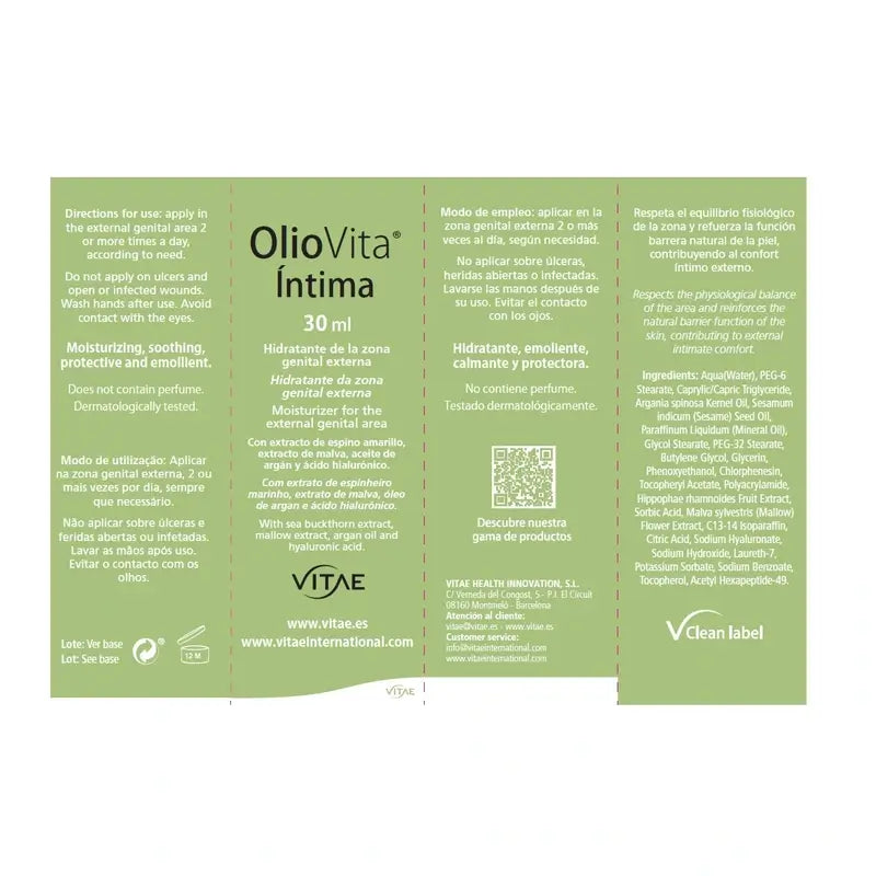OlioVita Intímny krém 30 ml – Regenerácia intímnych partií s plavčím hlohom