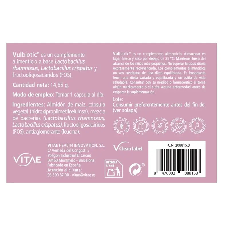Vulbiotic 30 kapsúl – tablety na vyrovnanie vaginálneho mikrobiómu