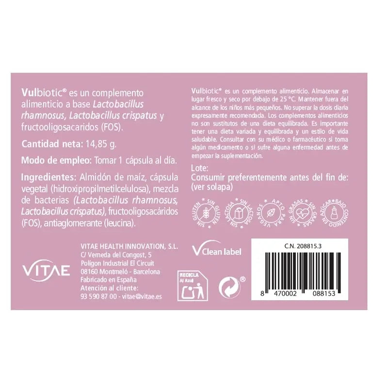 Vulbiotic 30 kapsúl – tablety na vyrovnanie vaginálneho mikrobiómu