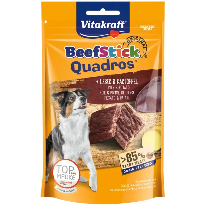 Vitakraft Hovädzí tyčinka Quadros – pečeň a zemiak, 7 x 70 gramov