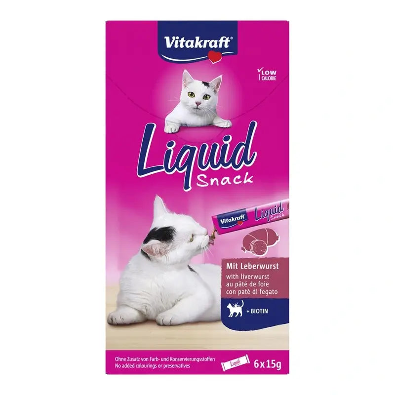 Vitakraft Cat Liquid Snack – paštéta s biotínom, 11x6 kusov