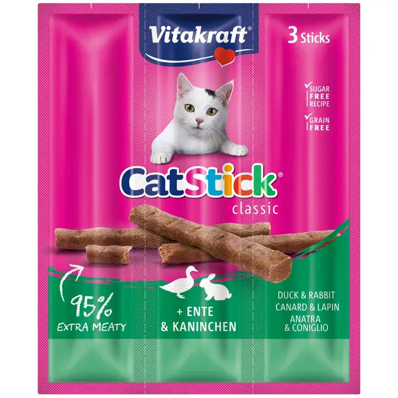 Vitakraft Cat Stick Mini – kačica a králik, 20x3 kusy