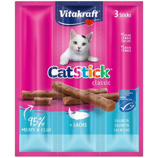 Vitakraft Cat Stick Mini – losos a pstruh, 20x3 kusy