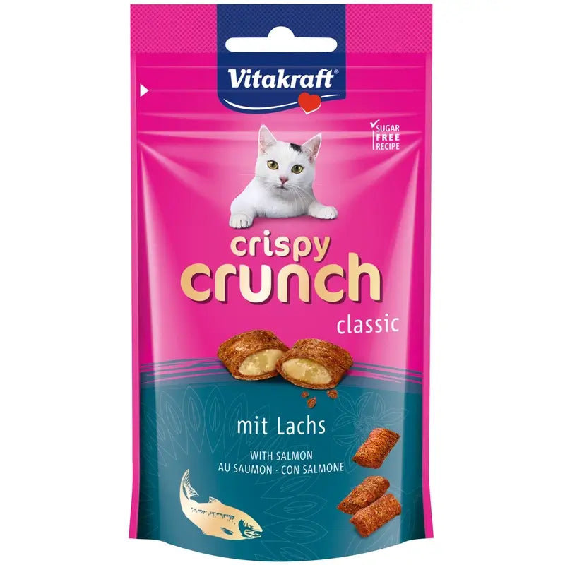 Vitakraft Crispy Crunch – losos pre mačky, 8 x 60 gramov