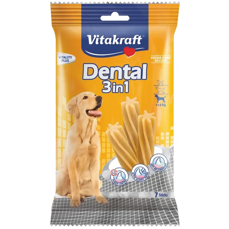 Vitakraft Dental 3 v 1 pre stredne veľké psy, 12 x 180 gramov