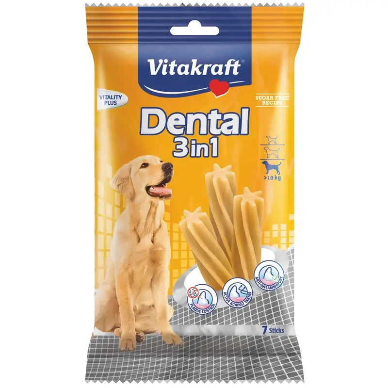 Vitakraft Dental 3 v 1 pre stredne veľké psy, 12 x 180 gramov