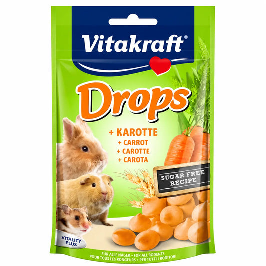 Vitakraft Drops – mrkva pre hlodavce, 9 x 75 gramov