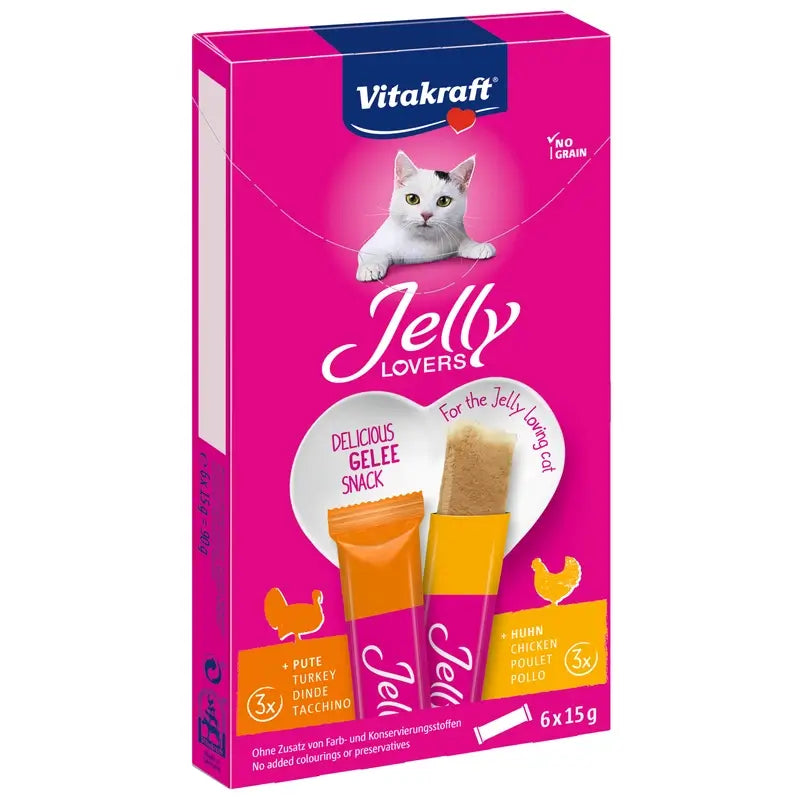 Vitakraft Jelly Lovers – kuracie a morčacie mäso, 15 gramov