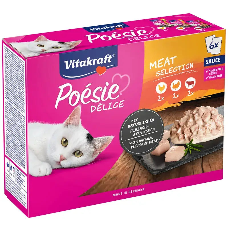 Vitakraft Poesie Delisauce – multipack s mäsom, 6 × 85 g