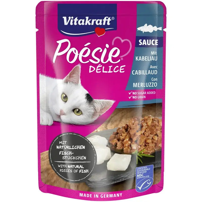 Vitakraft Poesie Delisauce v sáčku – treska 23 × 85 g