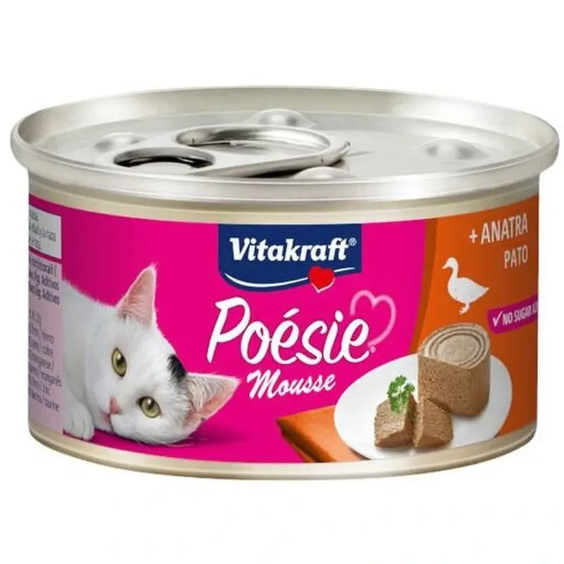 Vitakraft Poesie Mousse – kačica, plechovka 12 x 85 gramov